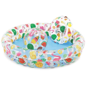 Piscina 122cm Intex + Flotador + Balón + Pelotas + Inflador