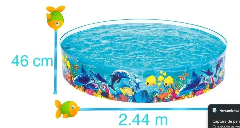 🐠💦 Alberca Circular Peces Piscina Grande 244 cm X 46 cm Multicolor 🌞 - Image 3
