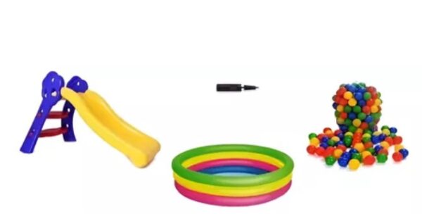 Combo Piscina Inflable 147cm + Deslizador Niños+ 200 Pelotas - Image 3