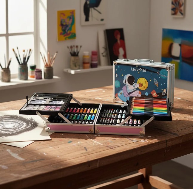 Kit Dibujo Maleta Colores Lápices Estuche Profesional 145 Piezas - Image 10