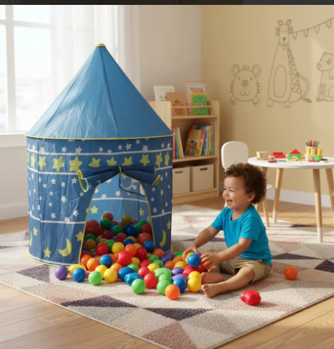 🏰✨Carpa Castillo Mágica – Diversión en Casa! +100 Pelotas 🌙💖 - Image 24
