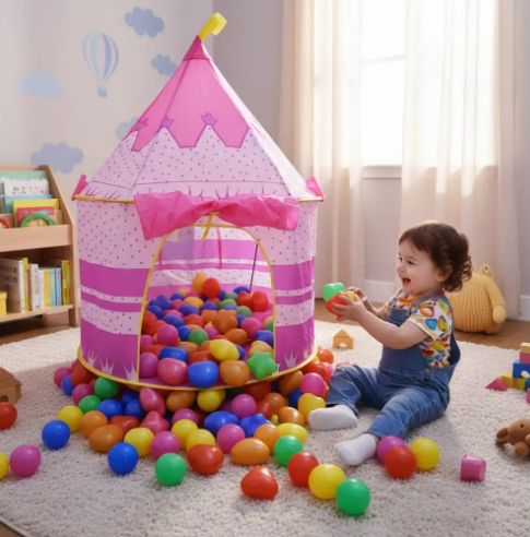 🏰✨Carpa Castillo Mágica – Diversión en Casa! +100 Pelotas 🌙💖 - Image 2