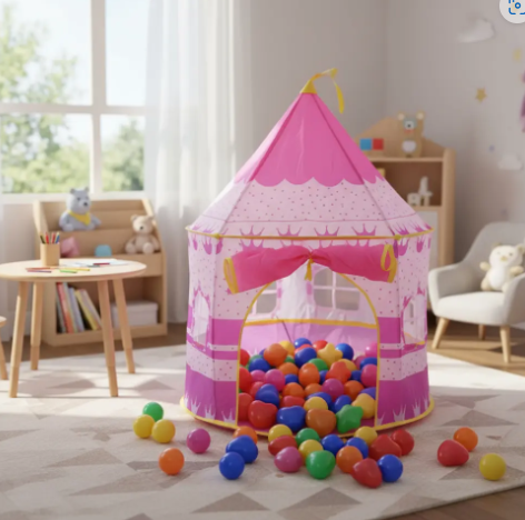 🏰✨Carpa Castillo Mágica – Diversión en Casa! +100 Pelotas 🌙💖 - Image 26