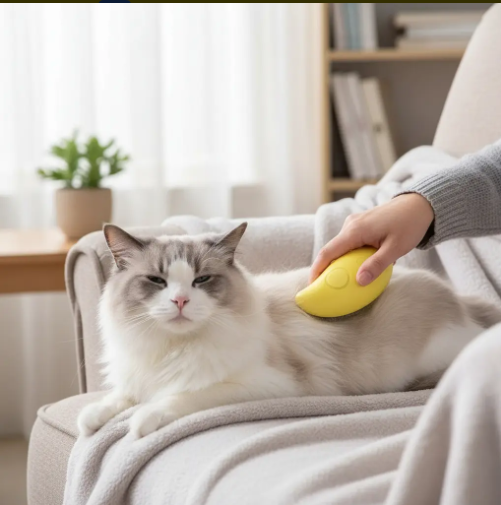 3 En 1 Cepillo De Vapor Para Perro, Masaje Peine Para Gatos