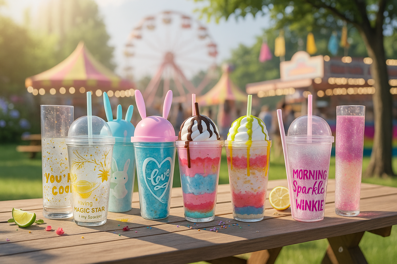 ✨ Vasos Mágicos con Diseño Divertido + Tapa y Pitillo🥤