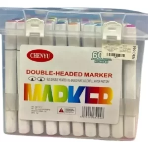 Marcadores Set Por 60 Doble Punta Marker En Maleta