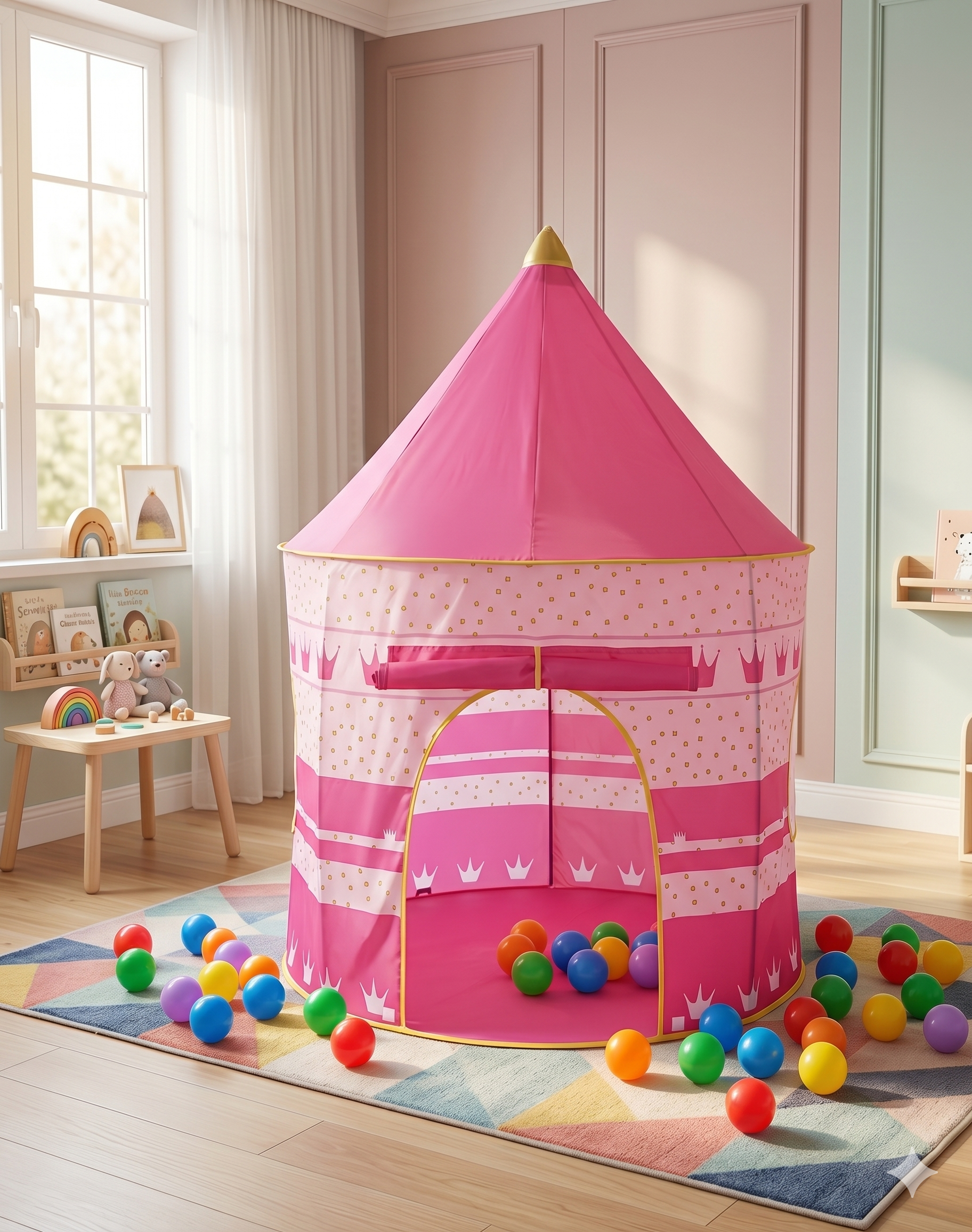 🏰✨Carpa Castillo Mágica – Diversión en Casa! +100 Pelotas 🌙💖 - Image 30