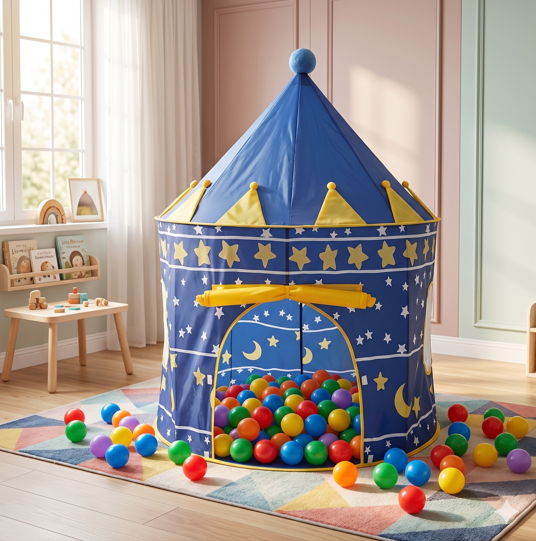 🏰✨Carpa Castillo Mágica – Diversión en Casa! +100 Pelotas 🌙💖 - Image 21
