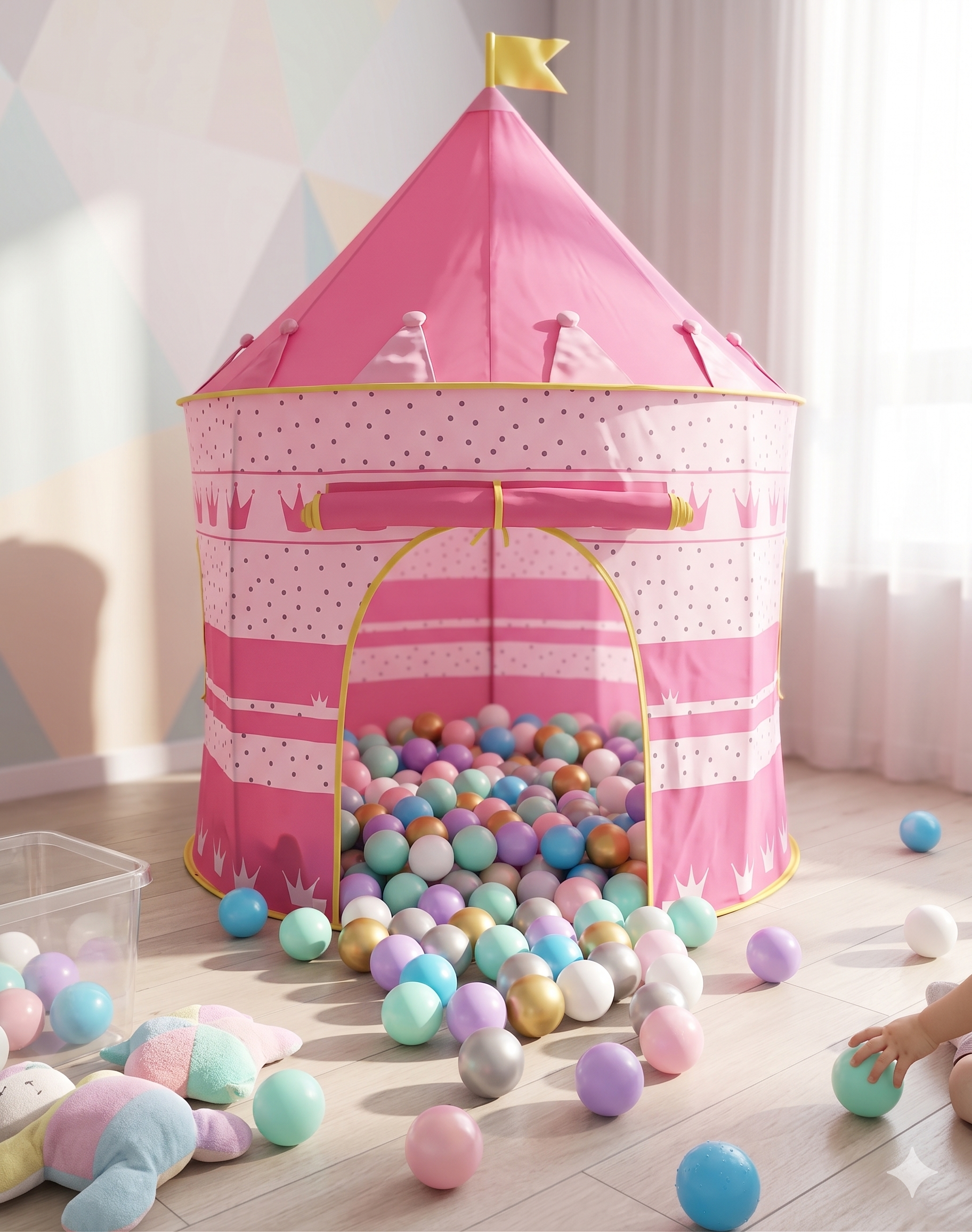 🏰✨Carpa Castillo Mágica – Diversión en Casa! +100 Pelotas 🌙💖 - Image 11