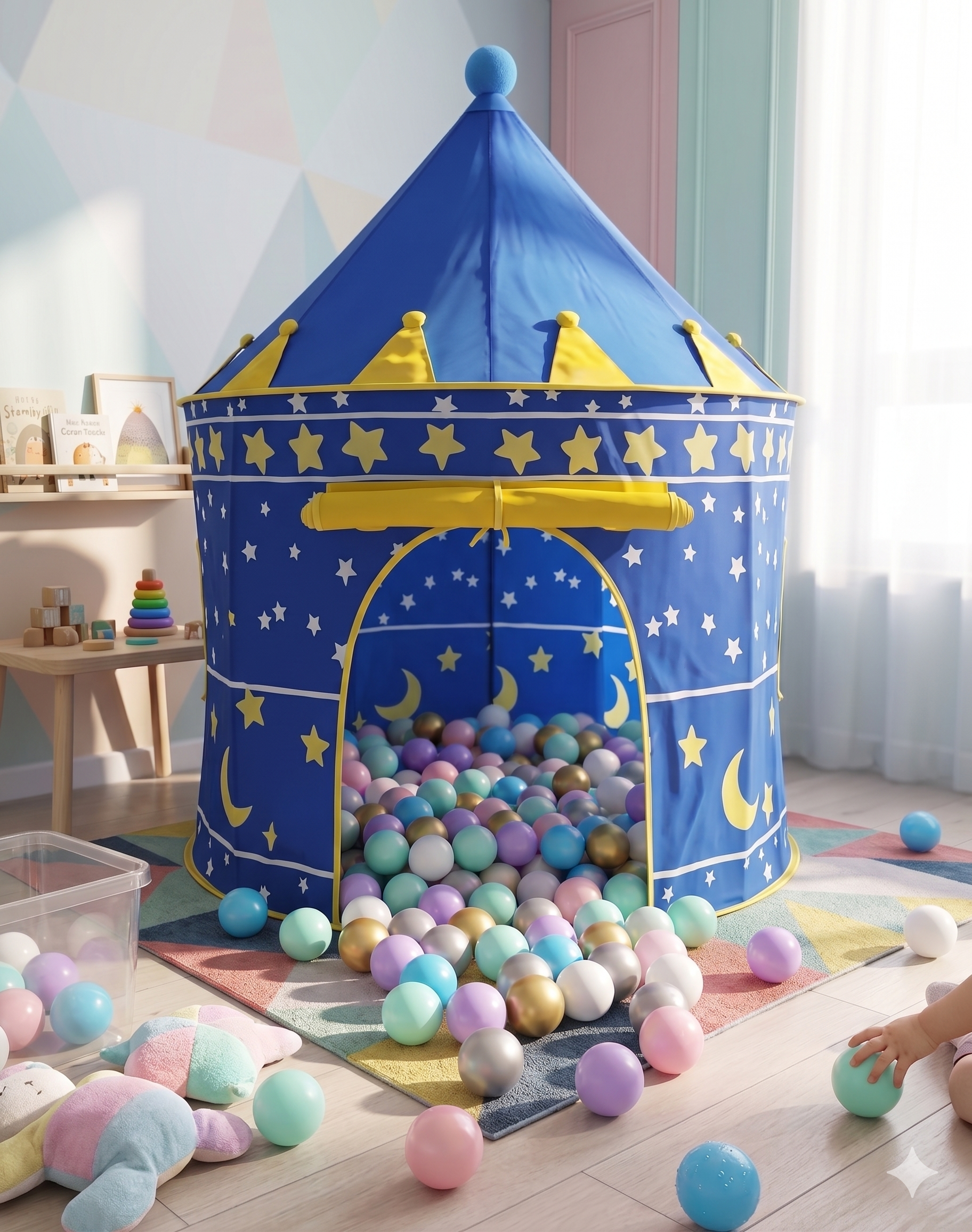🏰✨Carpa Castillo Mágica – Diversión en Casa! +100 Pelotas 🌙💖 - Image 19