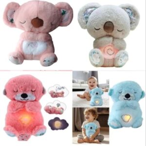 Peluche Nutria-koala Que Respira Recargable Con Luz Y Sonido