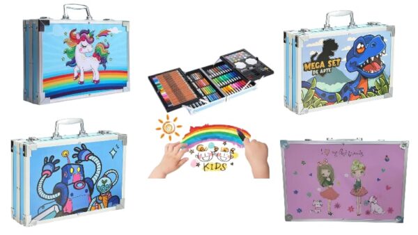 Kit Dibujo Maleta Colores Lápices Estuche Profesional 145 Piezas