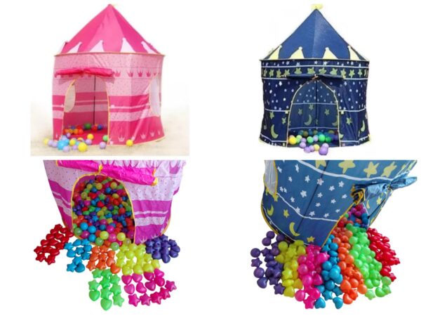 Carpa Castillo Cohete Niños y Niñas + 50 Pelotas