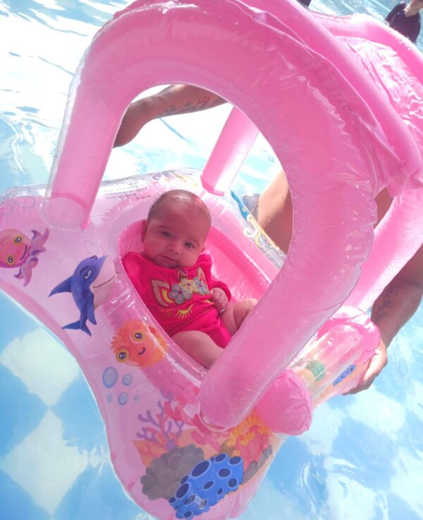 Bote Flotador Techo Para Bebes Rosado - Image 5
