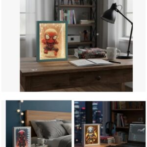 Lampara Cuadro 3d Superheroes