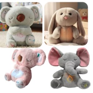 Peluche Nutria-koala Que Respira Recargable Con Luz Y Sonido