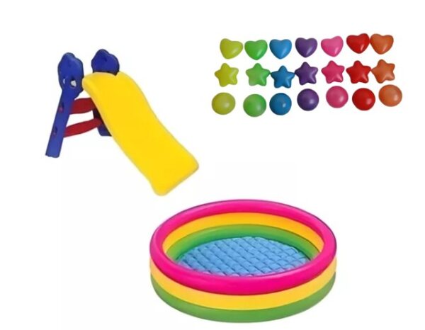 Piscina Inflable 114cm + 200 Pelotas + Inflador + 1 Rodadero Niños - Image 4