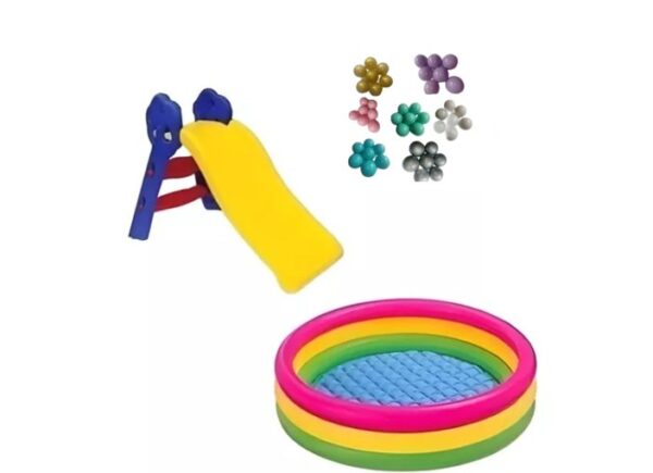 Piscina Inflable 114cm + 200 Pelotas + Inflador + 1 Rodadero Niños - Image 3