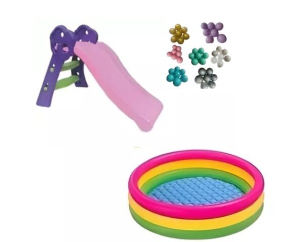Piscina Inflable 114cm + 100 Pelotas + Inflador + 1 Rodadero Niña - Image 3