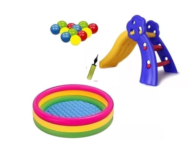 Combo Piscina Inflable 147cm + Deslizador Niños+ 200 Pelotas - Image 5
