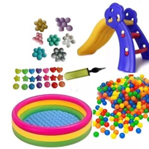 Piscina 114cm + 300 Pelotas + Inflador + 1 Deslizadero Niño