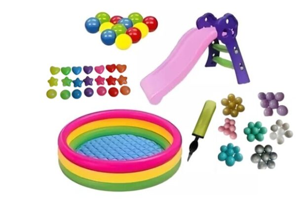 Combo Piscina Inflable 147cm + Deslizador Niña+ 200 Pelotas - Image 6