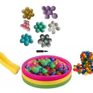 Combo Piscina Inflable 147cm + Deslizador  Niño+ 100 Pelotas