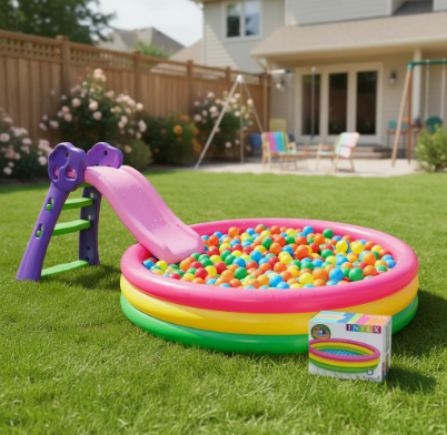 Combo Piscina Inflable 147cm + Deslizador Niña + 300 Pelotas - Image 4
