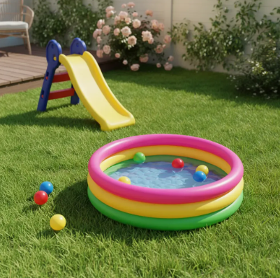 Piscina Inflable 114cm + 200 Pelotas + Inflador + 1 Rodadero Niños - Image 4