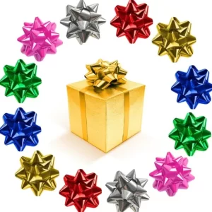 Moños De Estrella Metalizado Perfecto Para Regalos 100 Und