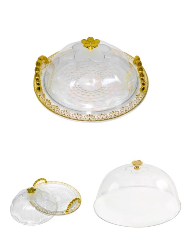 Bandeja Elegante Con Cúpula Transparente Para Tus Reuniones