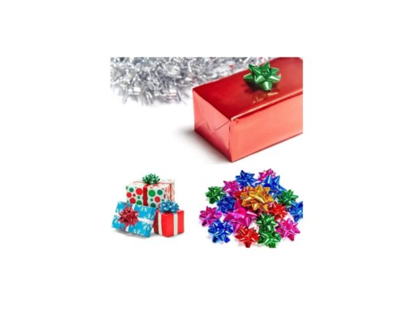 Moños De Estrella Metalizado Perfecto Para Regalos 100 Und - Image 2