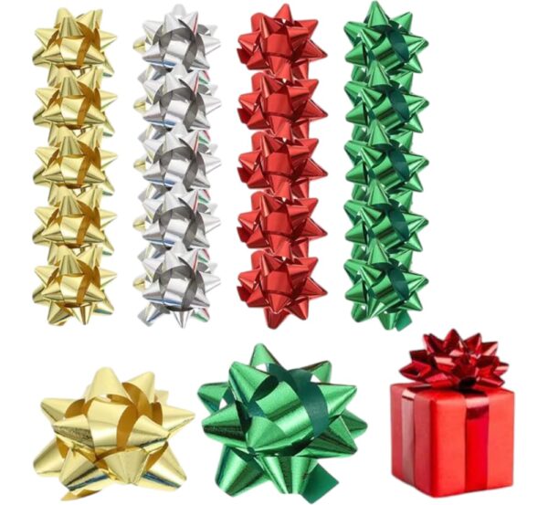 Moños Metalizados De Estrella X40 Und Regalos Con Estilo