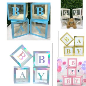 Caja Cubo Baby Decorativo Para Globos X4 Unidades