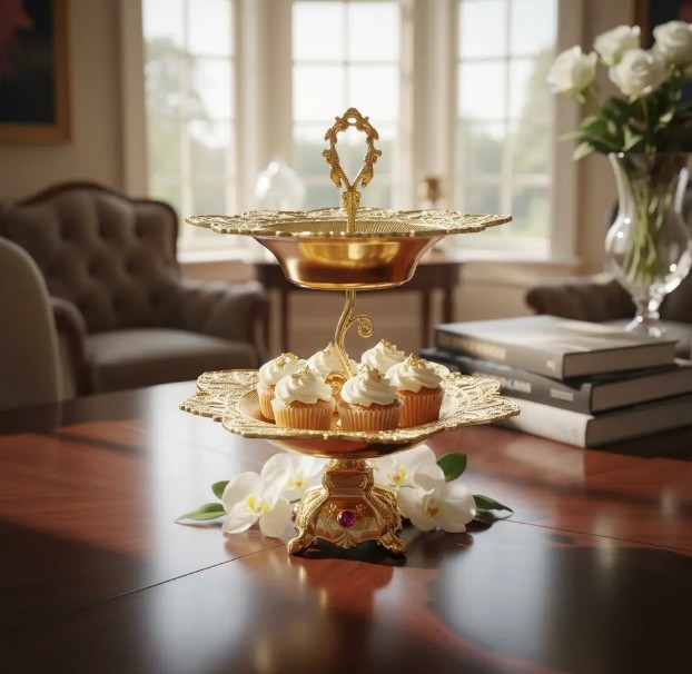 ✨🍰 Set De Bandejas Elegantes De Dos Niveles – Lujo y Estilo Para Tus Eventos ✨🍰 - Image 2