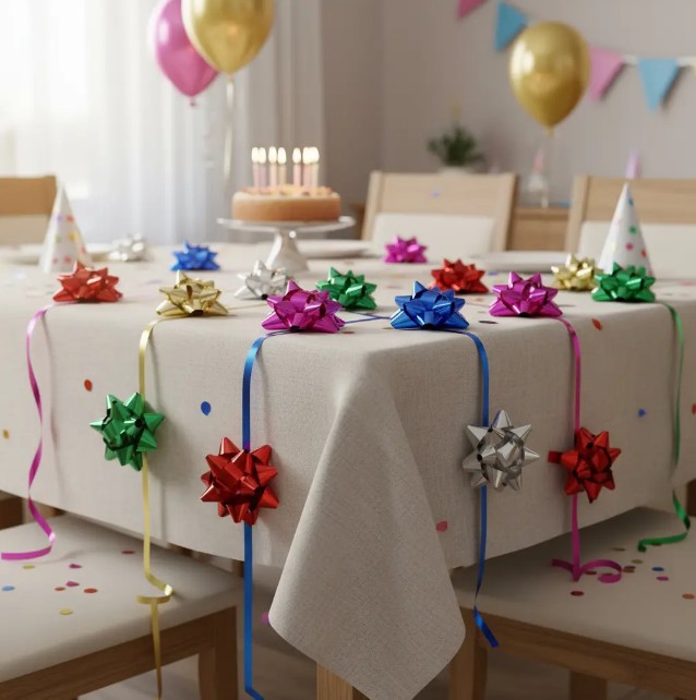 🎀✨ Moños De Estrella Metalizados Para Regalos x100 Unidades – 5 cm 🎁🌟