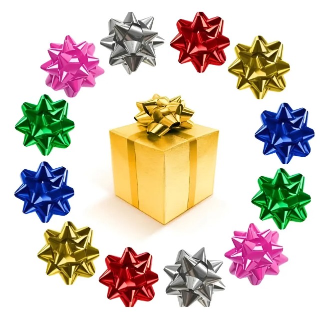 🎀✨ Moños De Estrella Metalizados Para Regalos x100 Unidades – 5 cm 🎁🌟 - Image 5