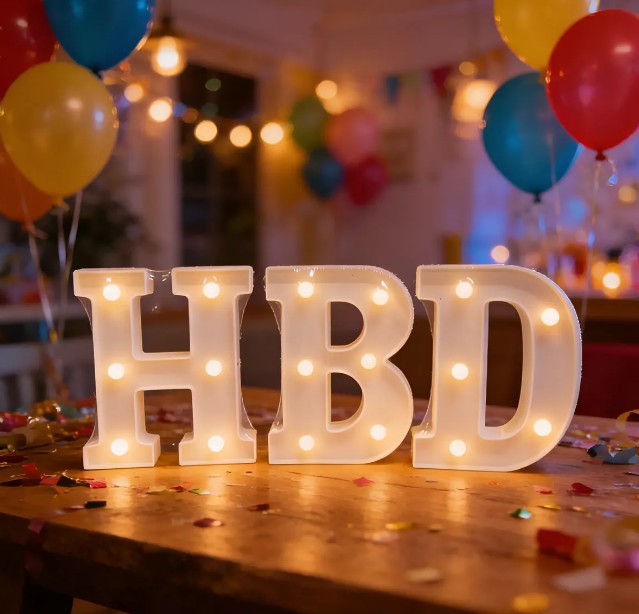 ✨🎂 HBD Letras Decorativas Con Luz LED 16 cm – Happy Birthday 🎉💡 - Image 6