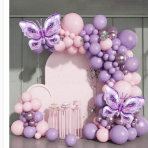 Arco Organico 65pcs Rosado Morado Mariposas