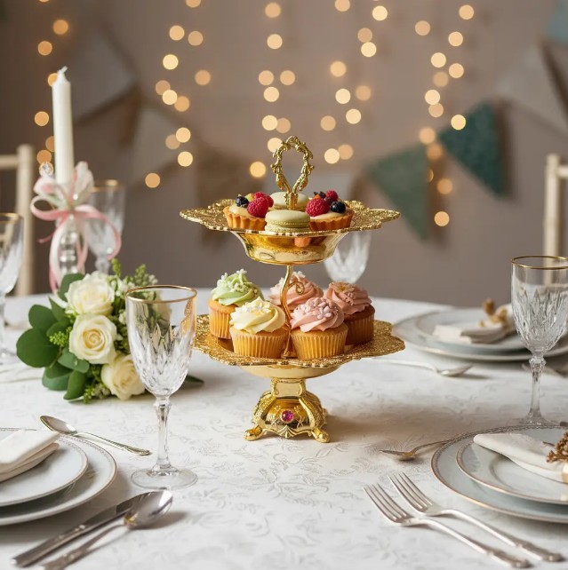 ✨🍰 Set De Bandejas Elegantes De Dos Niveles – Lujo y Estilo Para Tus Eventos ✨🍰 - Image 3