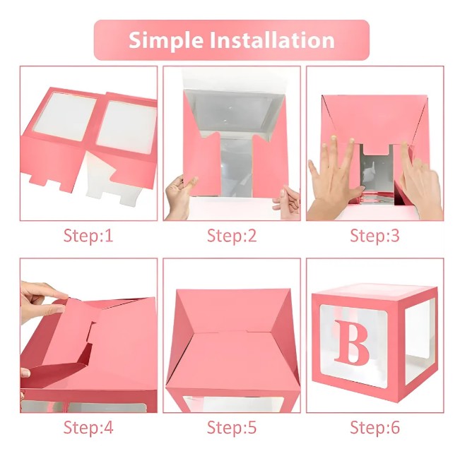 Caja Cubo Baby Decorativo Para Globos X4 Unidades - Image 4