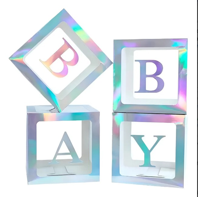 Caja Cubo Baby Decorativo Para Globos X4 Unidades - Image 6