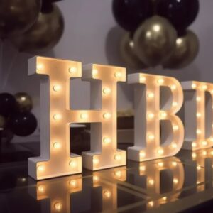 ✨🎂 HBD Letras Decorativas Con Luz LED 16 cm – Happy Birthday 🎉💡