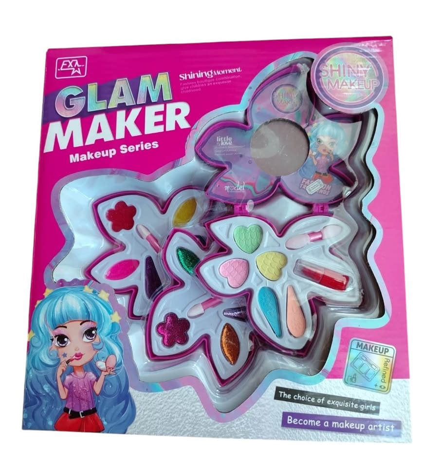 ¡Maquillaje en forma de flor para niñas Cuatro niveles llenos de color, brillo y diversión