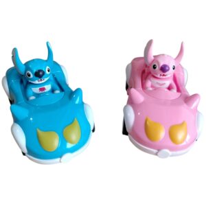 ¡DÚO DE CARROS DE STITCH! – Set x2 de Carritos de Impulso ✨🚗💙