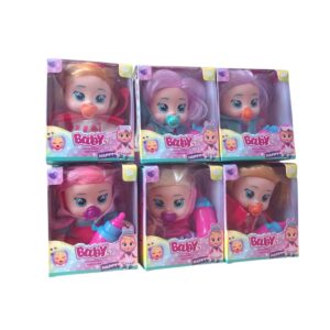 🎀 ¡Pequeña, adorable y lista para abrazar! Muñeca Cry Baby con capota y mini tetero 🎀