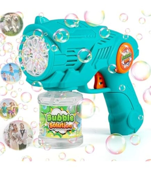 🫧 Pistola de Burbujas Súper Turbo con 10 Holes y Kit de Recarga 🌈