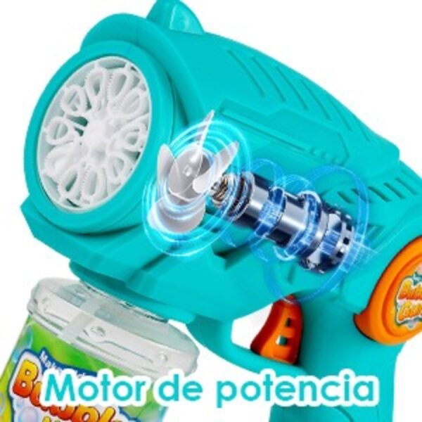 🫧 Pistola de Burbujas Súper Turbo con 10 Holes y Kit de Recarga 🌈 - Image 4