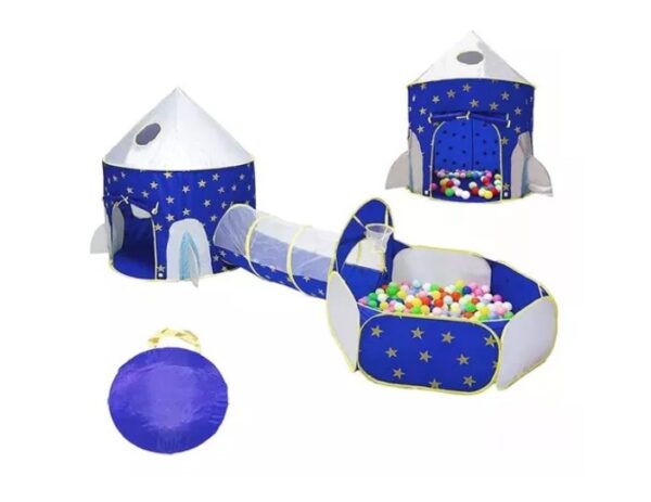 Carpa Cohete Túnel Piscina Azul + 50 pelotas - Image 4