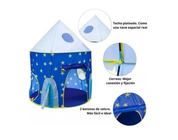 Carpa Cohete Túnel Piscina Azul + 50 pelotas - Image 7